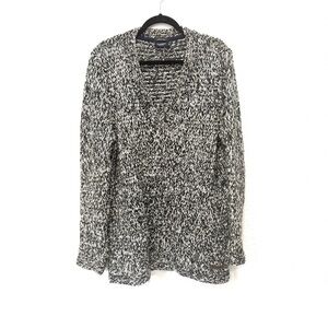 Women's‎ merino wool Black and White V-Neck Sweater XL